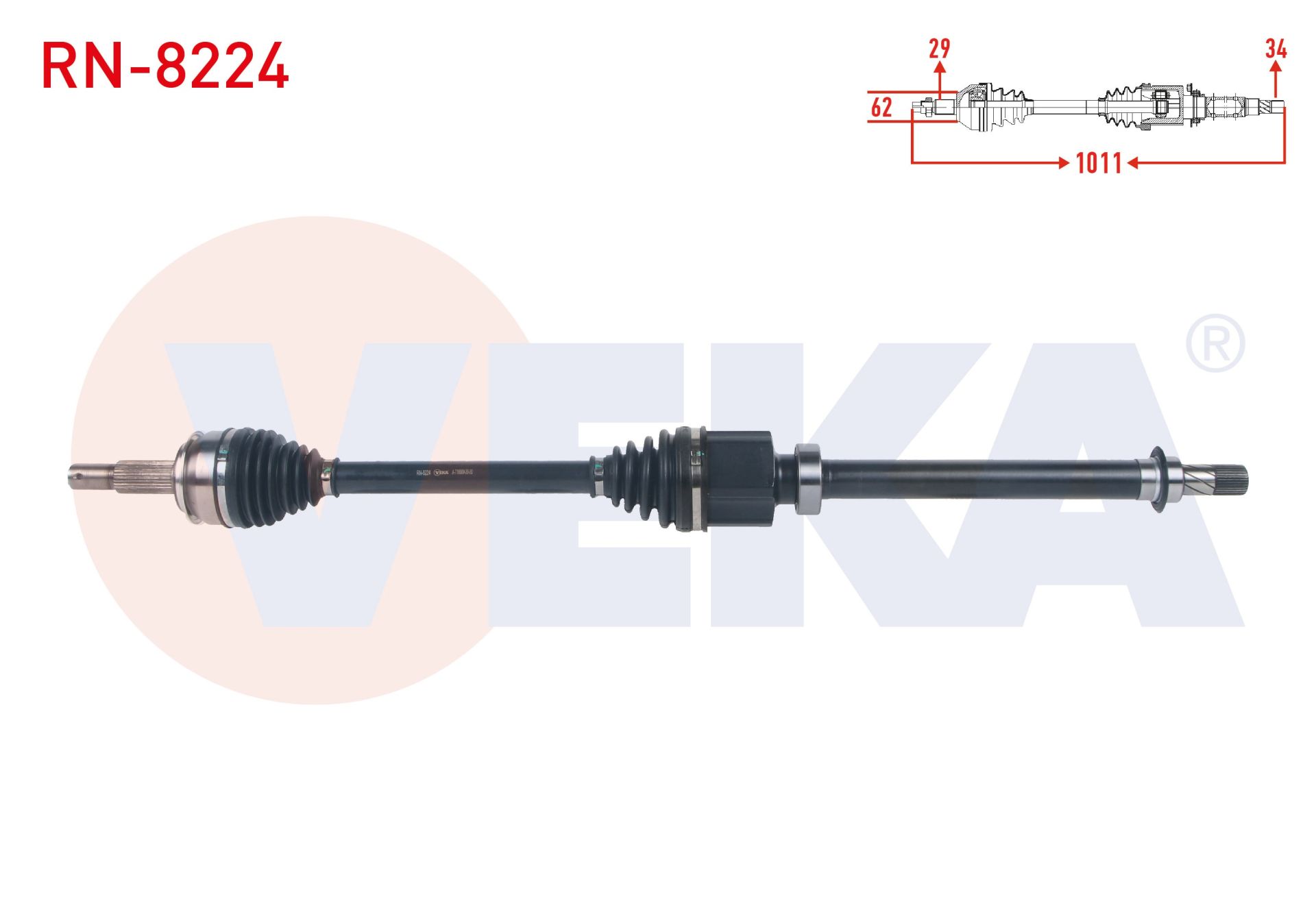 KOMPLE AKS SAG ON UZUNLUK 1011mm RENAULT KADJAR 1.5 DCI A-T 2015- RN-8224
