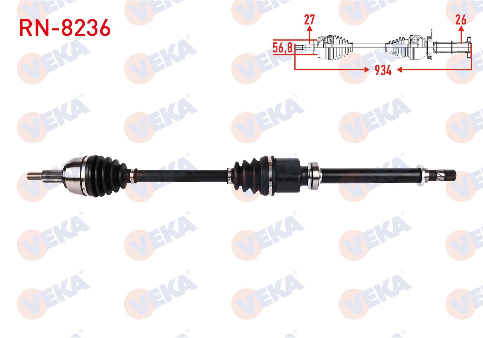 KOMPLE AKS SAG ON UZUNLUK 934mm RENAULT LATITUDE 1.5 DCI M-T 2011 RN-8236