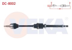 KOMPLE AKS SAG ON UZUNLUK 897mm DACIA DOKKER 1.5 DCI - 1.6i 6 VITES 2012- / LODGY 1.5 DCI 6 VITES 2012 - DC-8002
