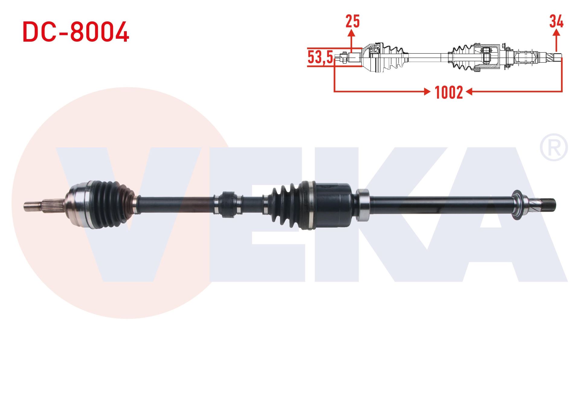 KOMPLE AKS SAG ON UZUNLUK 1002mm DACIA DUSTER 1.5 DCI A-T 2017- - DC-8004