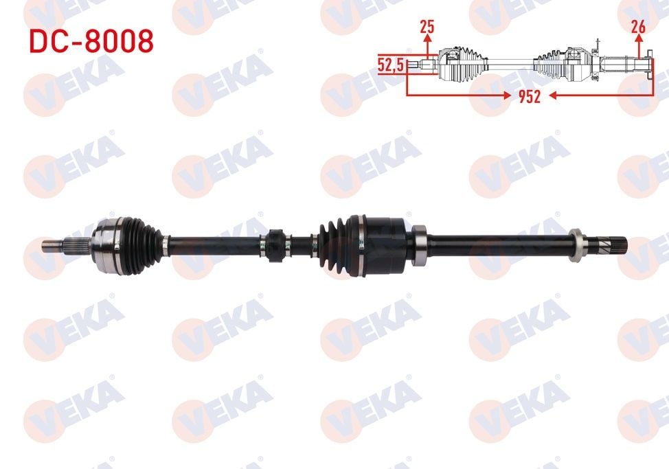 KOMPLE AKS SAG ON UZUNLUK 952mm DACIA DUSTER 1.0 TCe 2019-  - DC-8008