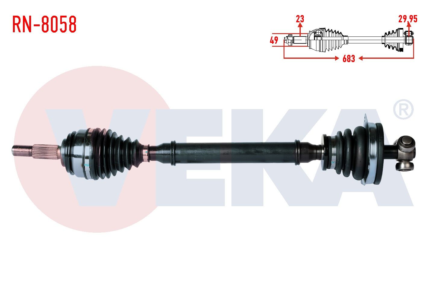 KOMPLE AKS SOL ON DACIA LOGAN (LS) 1.5 DCI UZUNLUK 682 mm 2004-2012 - RN-8058