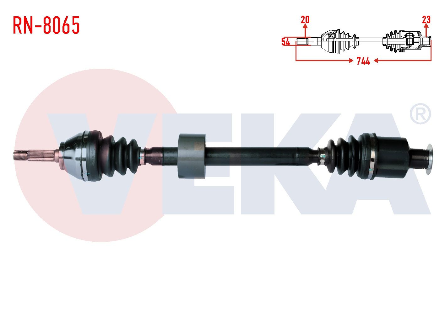 KOMPLE AKS SAG ON DACIA SOLENZA 1.4i UZUNLUK 744mm 2003- - RN-8065