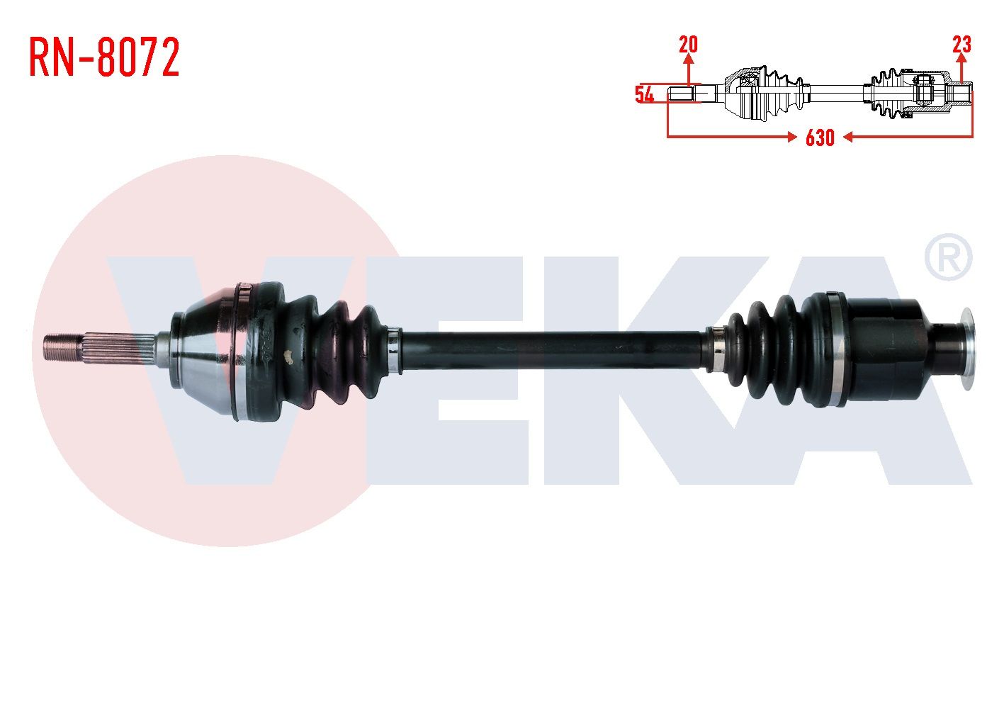 KOMPLE AKS SOL-SAG ON DACIA LOGAN PICK-UP 1.5 DCI UZUNLUK 630mm 2007- - RN-8072