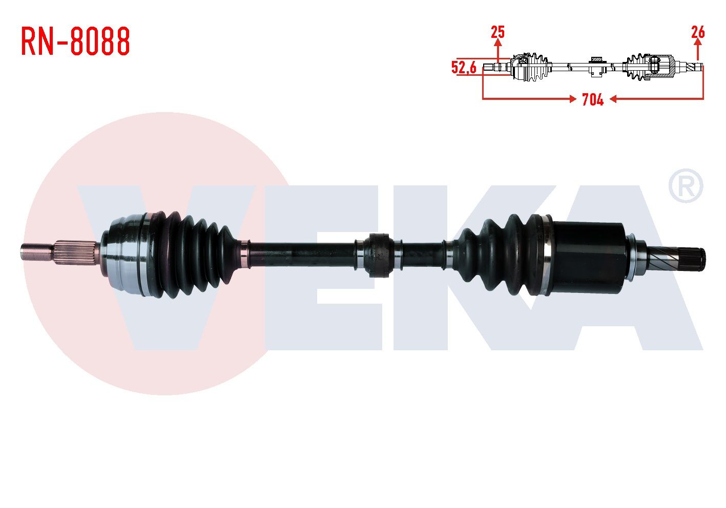 KOMPLE AKS SOL ON DACIA DUSTER 1.5 DCI UZUNLUK 704mm 2010- - RN-8088