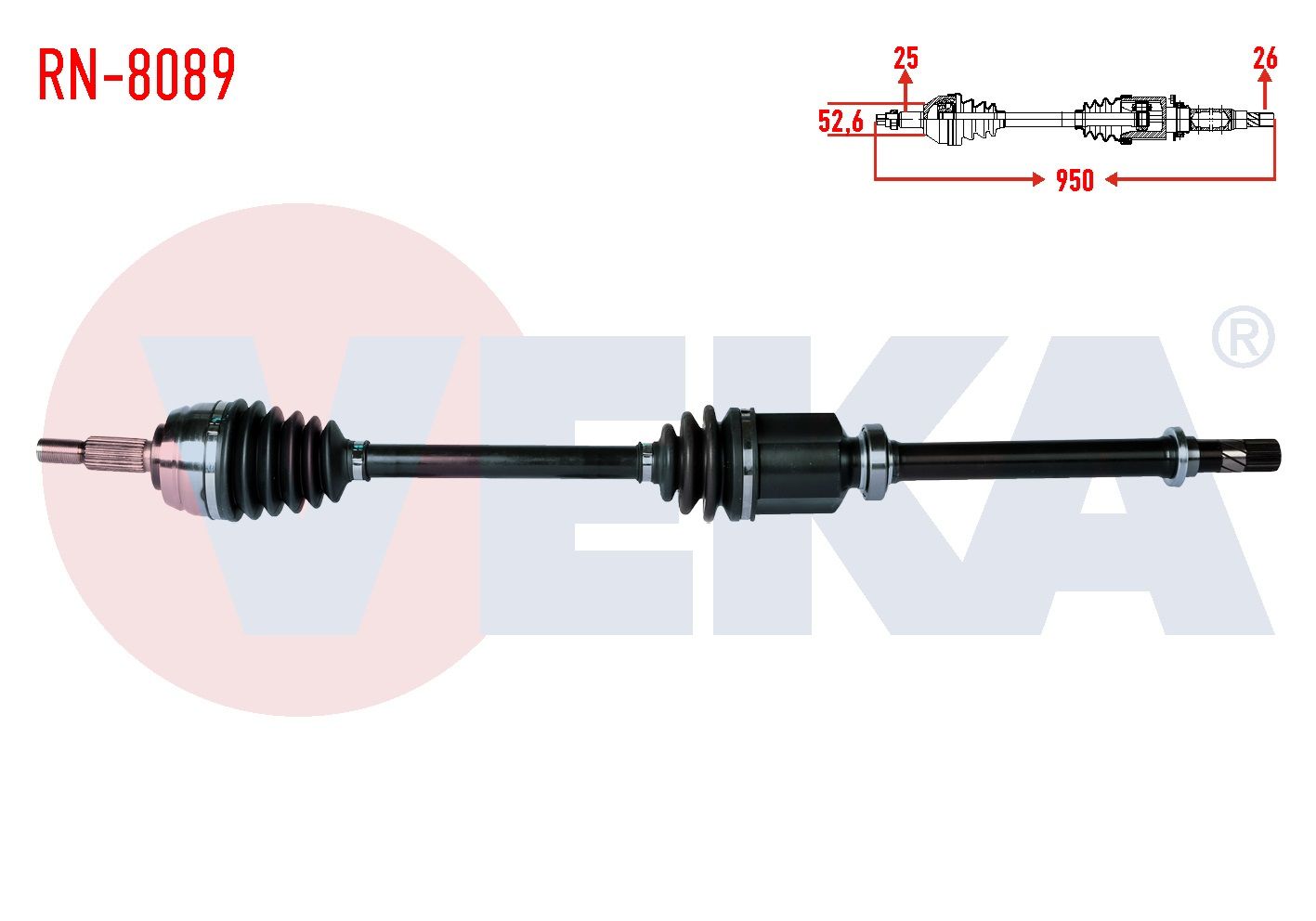 KOMPLE AKS SAG ON DACIA DUSTER 1.5 DCI UZUNLUK 950mm 2010- - RN-8089
