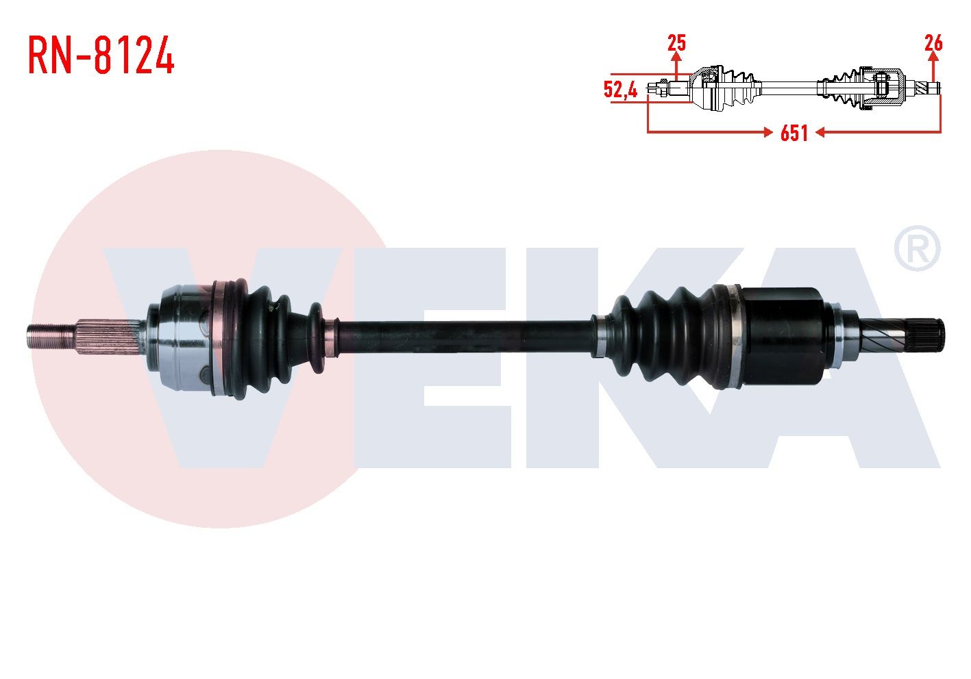 KOMPLE AKS SOL ON DACIA DOKKER 1.5 DCI UZUNLUK 651mm 2012-  - RN-8124