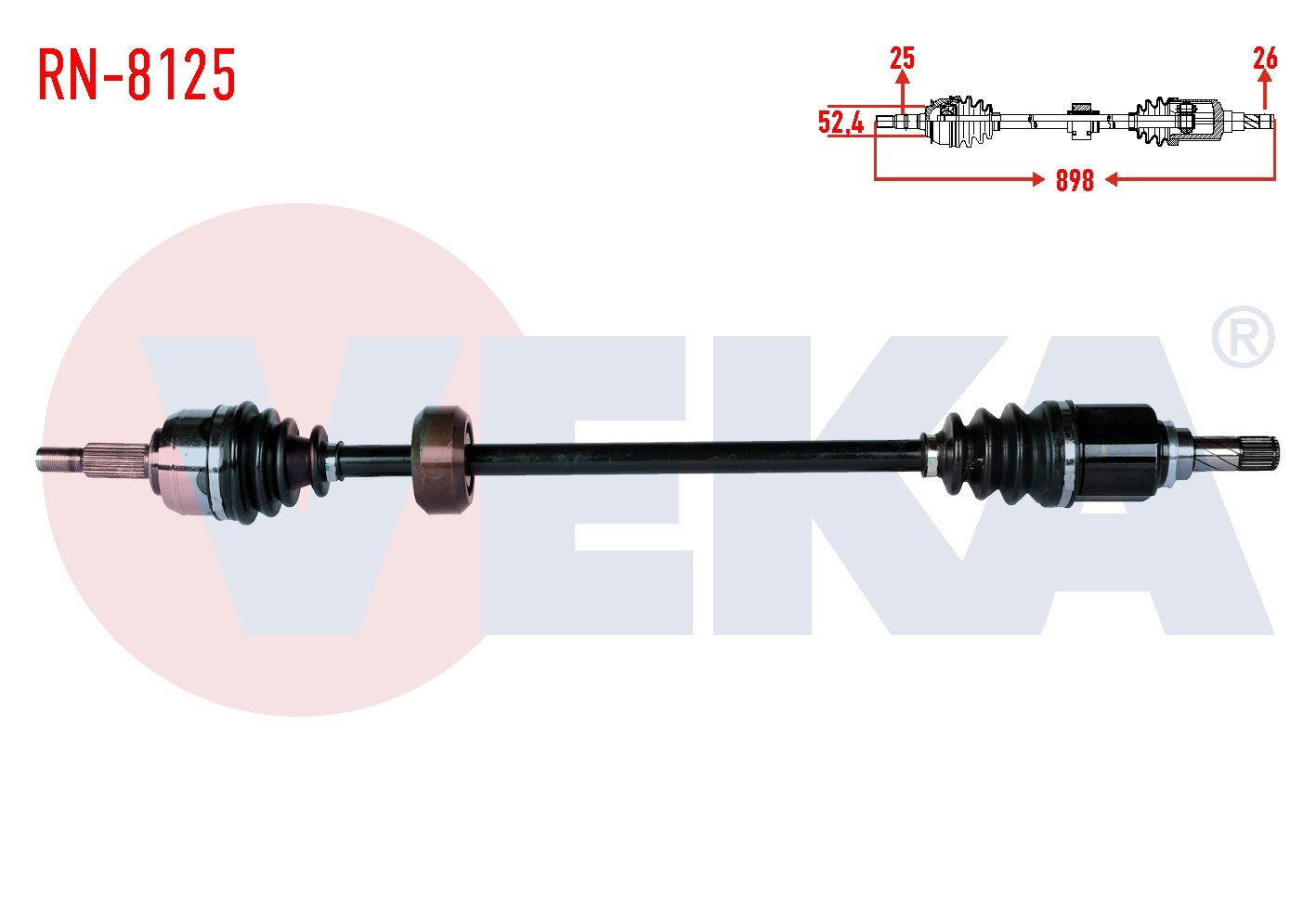KOMPLE AKS SAG ON DACIA DOKKER 1.5 DCI UZUNLUK 898mm 2012 - RN-8125