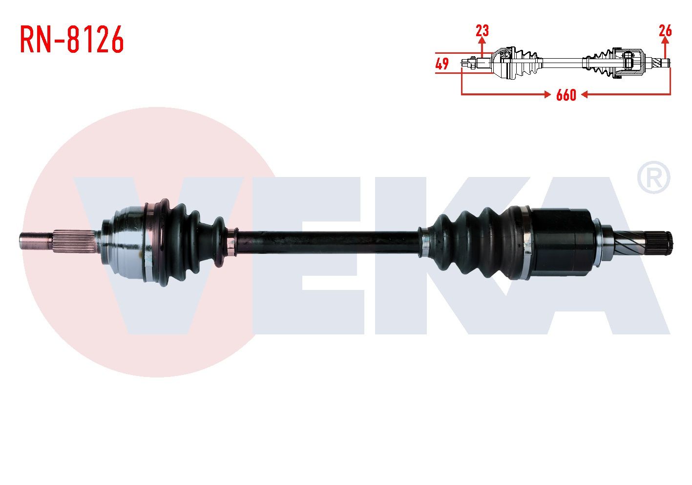 KOMPLE AKS SOL ON DACIA SANDERO STEPWAY 1.5 DCI UZUNLUK 660mm 2012- - RN-8126
