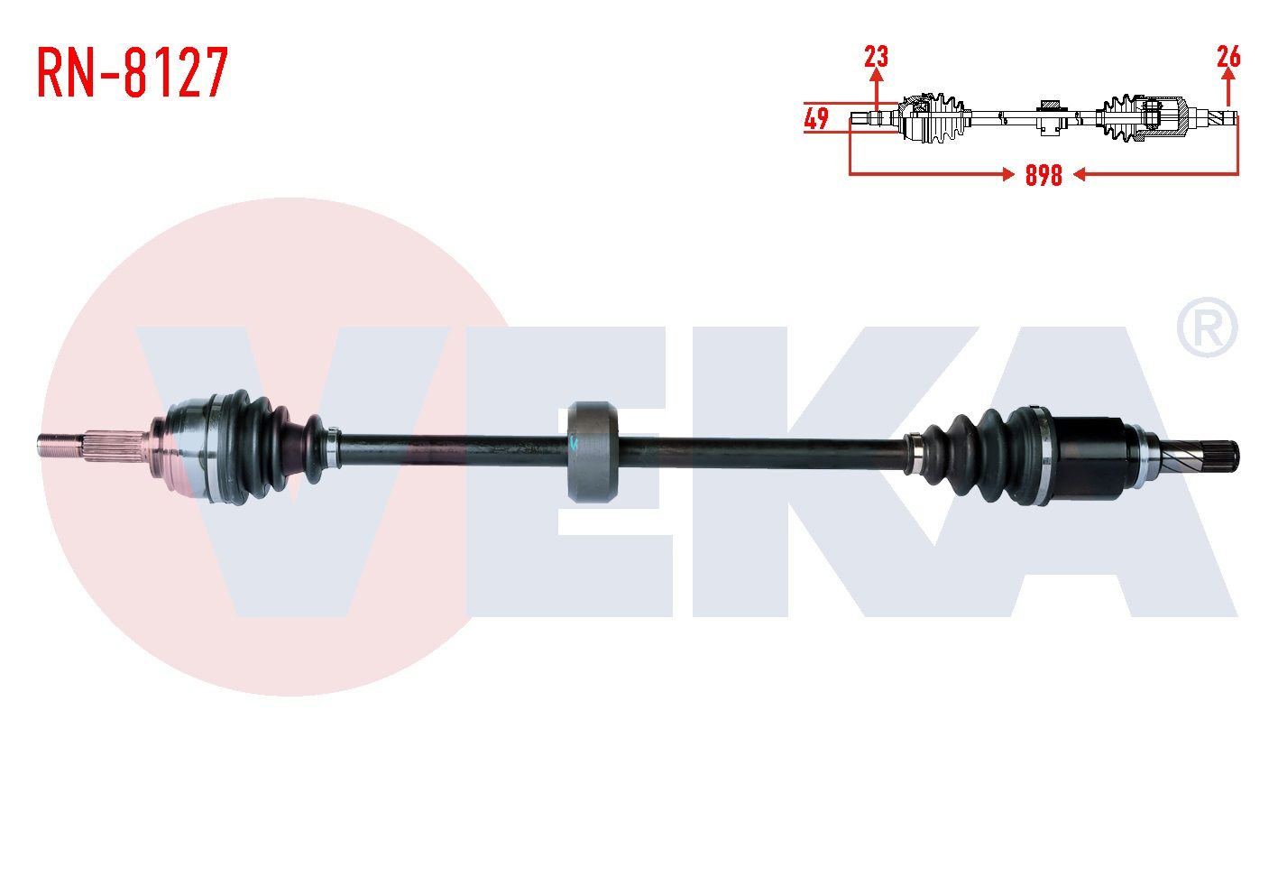 KOMPLE AKS SAG ON DACIA SANDERO STEPWAY 1.5 DCI UZUNLUK 898mm 2012- - RN-8127