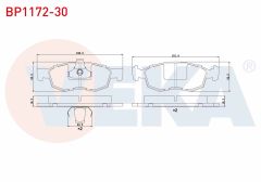 FREN BALATA ON FIAT DOBLO (119,223) 1.9 JTD 17.80mm 2001-2010 - BP1172-30