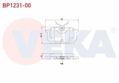 FREN BALATA ARKA FIAT TEMPRA SW 2.0i 1992-1999 / BRAVA (182) 2.0i HGT 20v 1995-2002 / BRAVO (182) 2.0i 20v HGT 1995-2004 / ALFA ROMEO 155 (167) 2.0 1992-1997 - BP1231-00