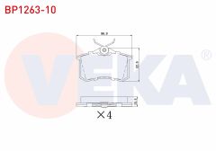 FREN BALATA ARKA 15,5mm GOLF IV-V-VI/JETTA V-VI/POLO III-IV-V-VI/CADDY III/CLIO III/MEGANE III-IV/207/208/307/308/PARTNER/C3 II-III/C4 II/A3 II/A4 II-III/A6 II/LEON II-III/IBIZA III-IV/CROSSLAND - BP1263-10