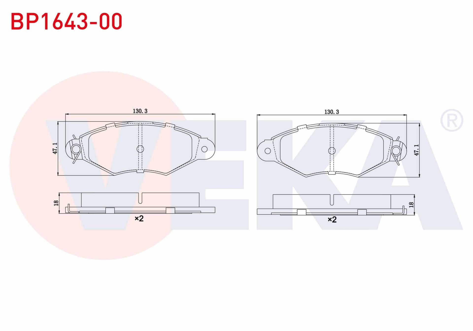 FREN BALATA ON RENAULT KANGOO (KC0/1) 1.5 DCI 1998-2008 / KANGOO (KC0/1) 1.9 D 1998-2008 / CITROEN XSARA (N1) 1.6 1997-2005 - BP1643-00