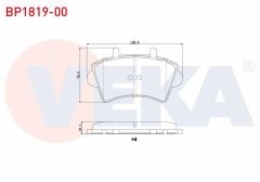 FREN BALATA ON RENAULT MASTER II (FD) 2.5 DCI 1998-2010 / MASTER II (FD) 1.9 DCI 1998-2010 / MASTER II (FD) 1.9 DTI 1998-2010 / OPEL MOVANO A 1.9 DTI 2001-2010 / MOVANO A 2.5 DTI 2001-2010 - BP1819-00