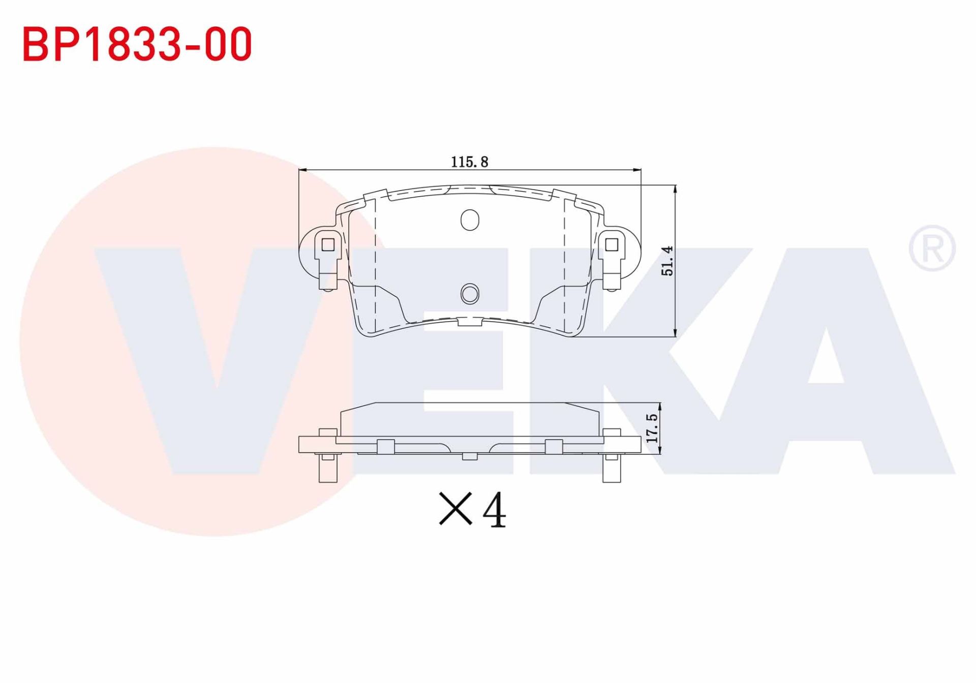 FREN BALATA ARKA RENAULT MASTER II 2.8 DTI 1998-2010/ MASTER II 2.5 DCI 1998-2010/ MASTER II 1.9 DTI 1998-2010/ OPEL MOVANO A 1.9 DTI 2001-2010/ MOVANO A 2.5 DTI 2001-2010 - BP1833-00