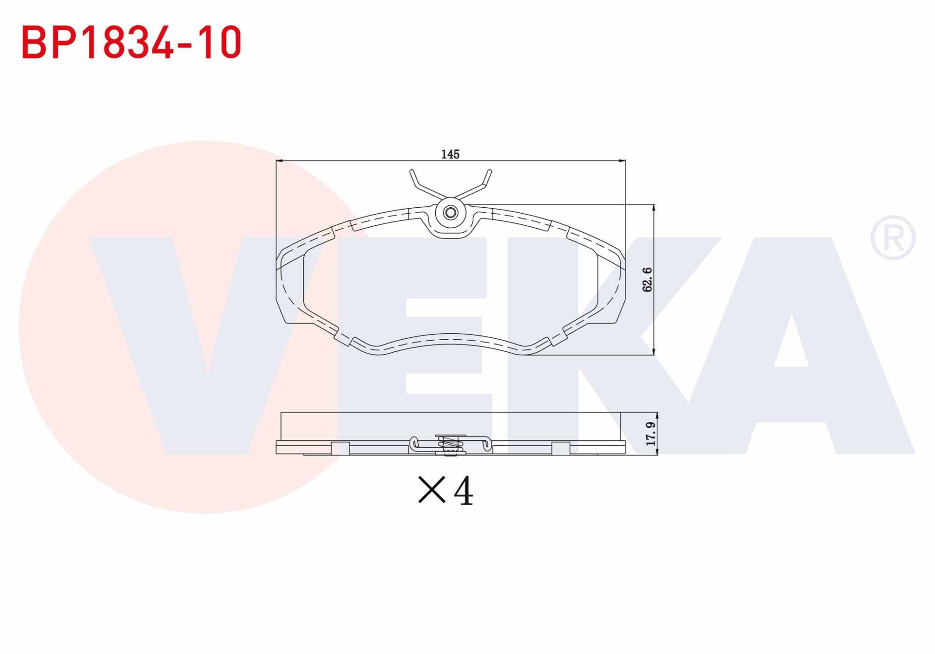 FREN BALATA ON RENAULT TRAFIC II 1.9 DCI - 2.0 DCI 2001-2014/ OPEL VIVARO (J7) 1.9 DI - 2.0 CDTI - 2.5 DTI 2002-2014 / VIVARO (X83) 2.0 CDTI 2015- - BP1834-10