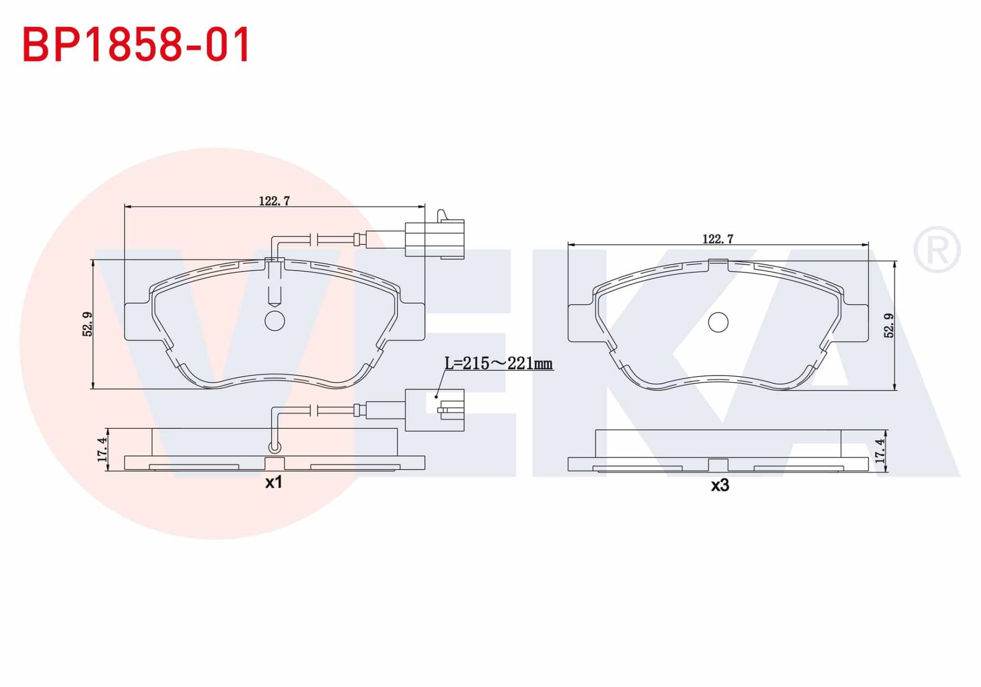 FREN BALATA ON FISLI FIAT LINEA 1.3 MJT 2007-/ALBEA 1.2i 2003-2007/ALBEA 1.3 MJT 2007-/DOBLO 1.3 MJT 2001-2010/FIORINO 1.3 MJT 2007-/G.PUNTO 1.3 MJT 2005-2012/BIPPER 1.4 HDI 2008-/NEMO 1.4 HDI 2007- - BP1858-01