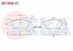 FREN BALATA ON FISLI FIAT LINEA 1.3 MJT 2007-/ALBEA 1.2i 2003-2007/ALBEA 1.3 MJT 2007-/DOBLO 1.3 MJT 2001-2010/FIORINO 1.3 MJT 2007-/G.PUNTO 1.3 MJT 2005-2012/BIPPER 1.4 HDI 2008-/NEMO 1.4 HDI 2007- - BP1858-01