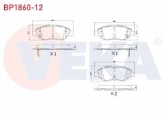 FREN BALATA ON IKAZLI FIAT EGEA 1.3 MJT 95 HP 2015-/ 1.4 T-JET 120 HP 2015-/ 1.6 MJT 120 HP 2015-/ 1.6 E-TORQ 110 HP 2015-/ 1.6 E-TORQ 120 HP 2015-/ 1.4 FIRE 95 HP 2015- BP1860-12