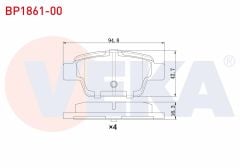 FREN BALATA ARKA FIAT LINEA 1.4 T-JET 2007-/ BRAVO II (198) 1.6 MJT 2006-/ STILO 1.6 16v 2001-2010/ BRAVO II 1.6 2006-/ALFA ROMEO MITO 1.4 T 2008-/ MITO (955) 1.6 JTD 2008 -BP1861-00