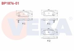 FREN BALATA ARKA NISSAN QASHQAI 1.5 DCI 2007-2014/ QASHQAI 1.6i 2007-2014/ QASHQAI 2.0 DCI 2007-2014/ X-TRAIL 2.0 DCI 2007-2013/ X-TRAIL 2.0i 2007-2013/RENAULT KOLEOS 2.0 DCI 2008-2014 - BP1876-01