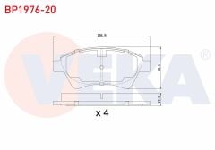 FREN BALATA ON RENAULT MEGANE II (BM0/1,CM0/1) 1.5 DCI 2002-2008 / MEGANE II 1.6i 16v 2002-2008 / SCENIC II (JM0/1) 1.5 DCI 2003-2009 / SCENIC II 1.6i 16v 2003-2009 - BP1976-20