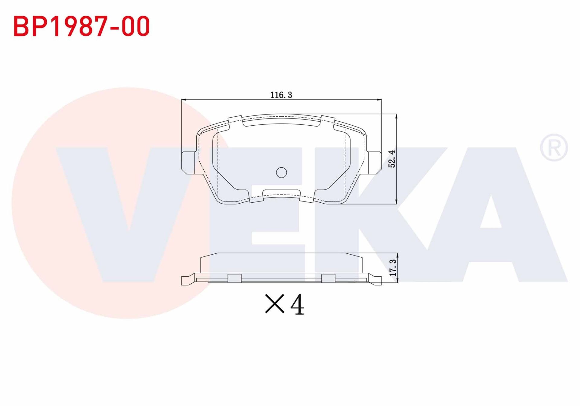 FREN BALATA ON CLIO III 1.2i 16v 2005-2012/CLIO III 1.4i 16v 2005-2012/ CLIO III 1.5 DCI 2005-2012/DACIA DUSTER 1.5 DCI 2012-/DOKKER 1.5 DCI 2012-/LODGY 1.5 DCI 2012-/NISSAN MICRA 1.2i 16v 2003-2010 - BP1987-00