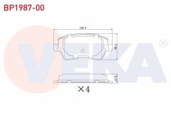 FREN BALATA ON CLIO III 1.2i 16v 2005-2012/CLIO III 1.4i 16v 2005-2012/ CLIO III 1.5 DCI 2005-2012/DACIA DUSTER 1.5 DCI 2012-/DOKKER 1.5 DCI 2012-/LODGY 1.5 DCI 2012-/NISSAN MICRA 1.2i 16v 2003-2010 - BP1987-00