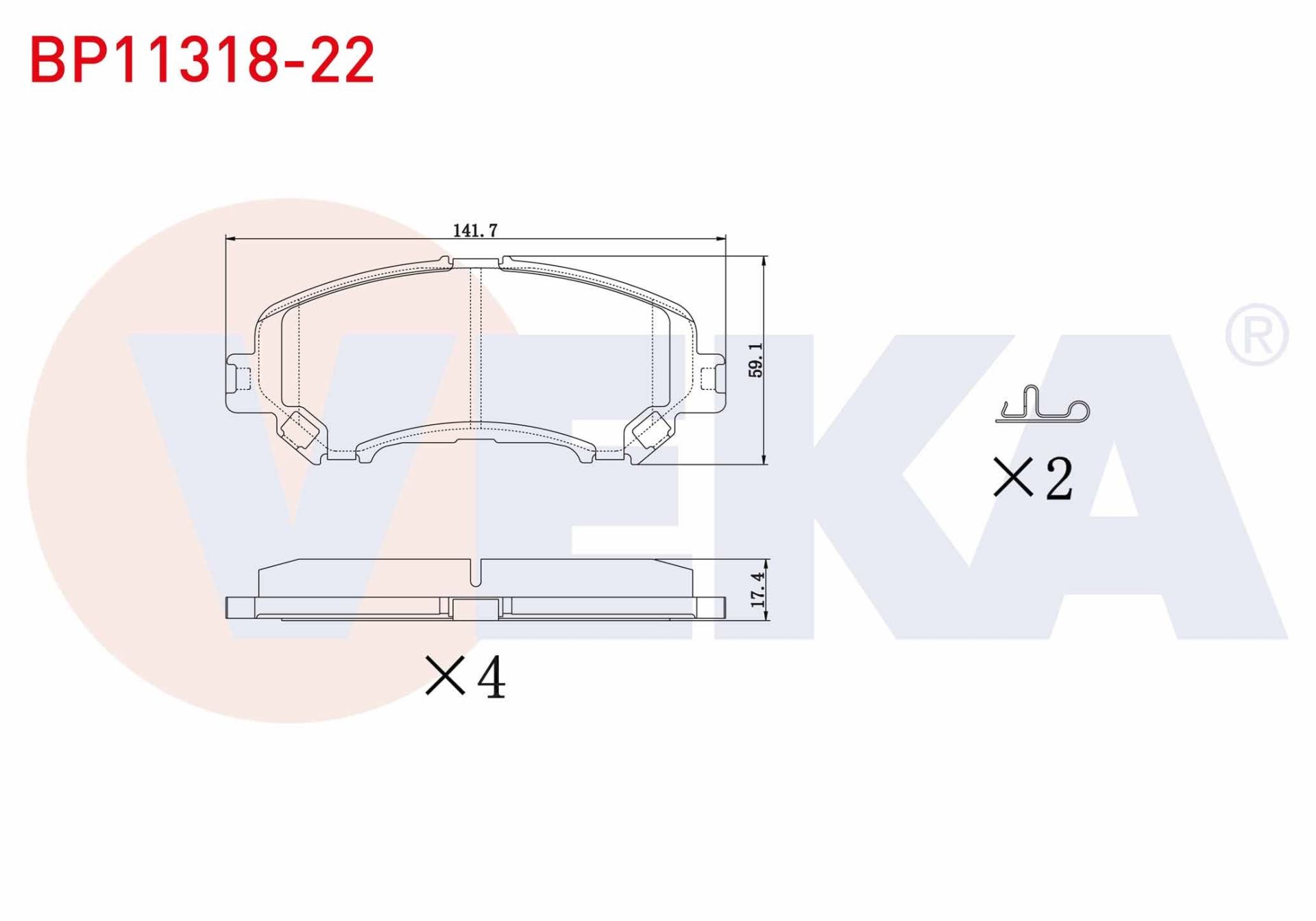 FREN BALATA ON NISSAN QASHQAI 2014- / X-TRAIL 2013-/ RENAULT KADJAR 2015- / MEGANE IV 2016- / TALISMAN 2015- - BP11318-22