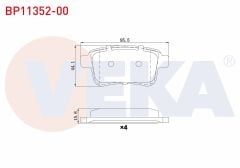 FREN BALATA ARKA RENAULT KANGOO (KW0/1) 1.5 DCI 2008- - BP11352-00