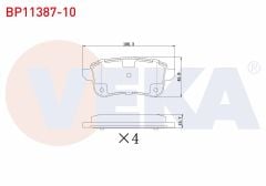FREN BALATA ARKA RENAULT MEGANE IV SEDAN (LV--) (ELEKTRONIK EL FRENI OLAN ARACLAR ICIN) 1.5 DCI 2016- / NISSAN JUKE (F16) 2019- - BP11387-10