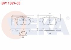 FREN BALATA ON RENAULT LAGUNA III (BT0/1) 2.0 DCI 2007-/ 2.0i 16v 2007- / MEGANE III 2.0 DCI 2008-2015/ LATITUDE 1.5 DCI 2011-/ 2.0 DCI 2011-/ SCÉNIC III 1.6i 16v 2009-/ 1.5 DCI 2009- - BP11389-00