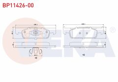 FREN BALATA ON RENAULT SYMBOL III (JZ0/1) 1.5 DCI 16 JANT 2012-/ CLIO IV 1.5 DCI 75 HP 2012-/ CLIO IV 1.2 16v 16 2012-/ DACIA SANDERO STEPWAY 1.5 DCI 2012-/ SMART FORTWO 1.0 2014-/ FORFOUR 1.0 2014- - BP11426-00