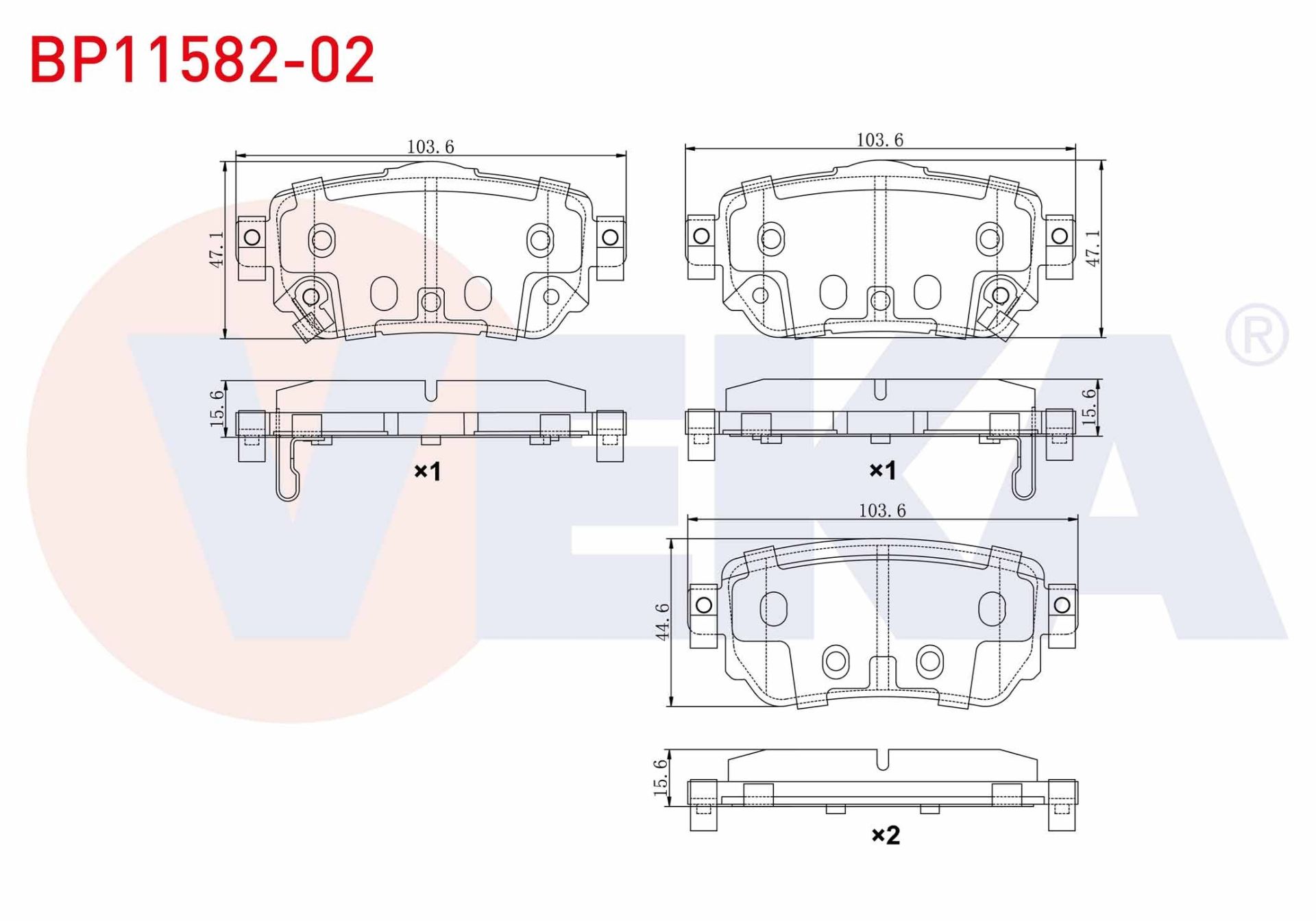 FREN BALATA ARKA IKAZLI NISSAN QASHQAI 1.5 DCI 2014- / QASHQAI 1.2 2014- / QASHQAI 1.6 DCI 2014-/ X-TRAIL 1.6 DCI 2014-/ RENAULT KADJAR 1.5 DCI 2015-/ KADJAR 1.2 2015-/ KADJAR 1.6 DCI 2015- - BP11582-02