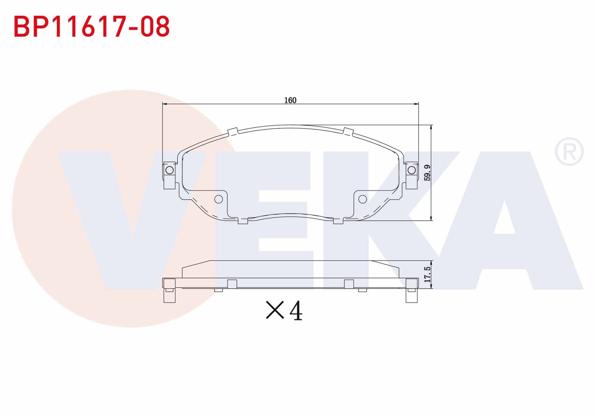 FREN BALATA ON RENAULT TRAFIC III 1.6 DCI 2014- / OPEL VIVARO (X83) 1.6 CDTI 2015- - BP11617-08