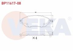 FREN BALATA ON RENAULT TRAFIC III 1.6 DCI 2014- / OPEL VIVARO (X83) 1.6 CDTI 2015- - BP11617-08