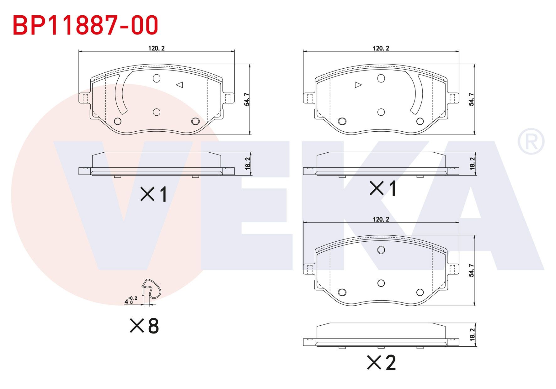 FREN BALATA ON RENAULT CLIO V 1.0 Sce - 1.0 Tce - 1.5 BLUE DCI 2020- / NISSAN MICRA IV (K14) 1.0 IG-T 2018- - BP11887-00