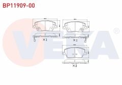 FREN BALATA ON IKAZLI FIAT EGEA 1.3 MJT - 1.6 MJT - 1.4 16v - 1.6 16v 2015- / 1.6 2020- - BP11909-00