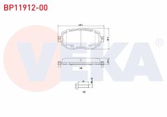 FREN BALATA ON IKAZLI RENAULT MEGANE IV (B9A/M_) 1.5 DCI 2016- / MEGANE IV (B9A/M_) 1.6 DCI 2016- / MEGANE IV (B9A/M_) 1.6i 2016- / MEGANE IV (B9A/M_) 1.2 TCE 2016- - BP11912-00