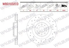 FREN DISKI ON HAVALI KAPLAMALI PERFORMANS DELIKLI 5 BJN 305X28X59X45,6 FIAT DOBLO MAXI 1.6 MJT 2010- / DOBLO MAXI 1.3 MJT 2010- / DOBLO MAXI 1.4 2010- - WBD1032CD