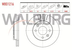 FREN DISKI ON HAVALI 4 BJN 237,8X20,1X61X41,15 KANGOO 1.5 DCI 1998-2008/ CLIO II 1.2i - 1.4i - 1.6i 1998-2005 / SYMBOL II 1.4 - 1.5 DCI 2008-2012/ MEGANE I 1.4 16v 1996-2003/ R 19 1.6 1998-2008 - WBD1216