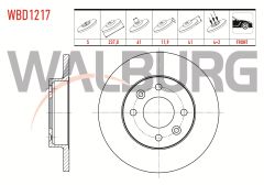 FREN DISKI ON DUZ 4 BJN 237,8X11,9X61X41 RENAULT R 9 1.4 1985-2000/ EXPRESS 1.4 - 1.9 D -1.6 D 1985-1998/ R 11 1.4 -1.6 - 1.7 1983-1995/ R 19 1.4 - 1.6 - 1.8i - 1.7 - 1.9 D 1988-2001 - WBD1217