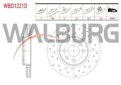 FREN DISKI ON HAVALI PERFORMANS DELIKLI 4 BJN 280X24X61X43,9 RENAULT MEGANE II 02-08 / LAGUNA 93-01 / G.SCENIC 04-09 / CAPTUR 13- / DACIA DOKKER 12- / LODGY 12- - WBD1221D