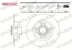 FREN DISKI ARKA DUZ KAPLAMALI 4 BJN 240X8X54,92X80,7 MEGANE II 1.5 DCI - 1.4i 16v - 1.9 DCI PORYA RULMANLI MANYETIK ABS OKUYUCULU 02-08/CLIO III 1.5 DCI - 1.4i 2005-2012/MODUS 1.4i 16v - 1.5 DCI 04- - WBD1224C