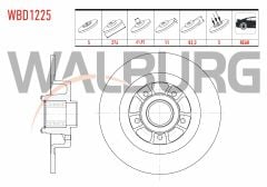 FREN DISKI ARKA DUZ 5 BJN 274X11X61,92X82 RENAULT LAGUNA II 1.6i 16v - 1.9 DCI - 2.0i 16V PORYA RULMANLI MANYETIK ABS OKUYUCULU 2001-2007 - WBD1225
