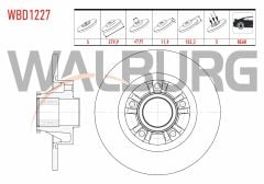 FREN DISKI ARKA DUZ 5 BJN 280X12X67,92X102,2 PORYA RULMANLI ABSLI RENAULT TRAFIC II 1.9 DCI - 2.0 DCI 2001-2014 / OPEL VIVARO (J7) 1.9 DTI 2002-2014/ VIVARO (X83) 2.0 CDTI 2015- - WBD1227