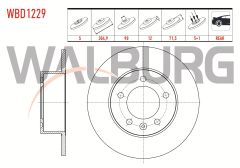 FREN DISKI ARKA DUZ 5 BJN (BJN DELIK CAP 15,5mm) 304,9X12X90X71,5 RENAULT MASTER III (FV) 2.3 DCI 2010- - WBD1229