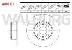 FREN DISKI ARKA DUZ 4 BJN 251,20X10X59X50,60 LINEA 1.6 MJT 2007-/BRAVO II 1.4i - 1.6 MJT 2006-/STILO 1.4 16v -1.6 16v - 1.9 JTD 2001-2010 /A.ROMEO 164 2.0 TS 1987-1998 /LANCIA DELTA III 1.6 D 2008- - WBD1381
