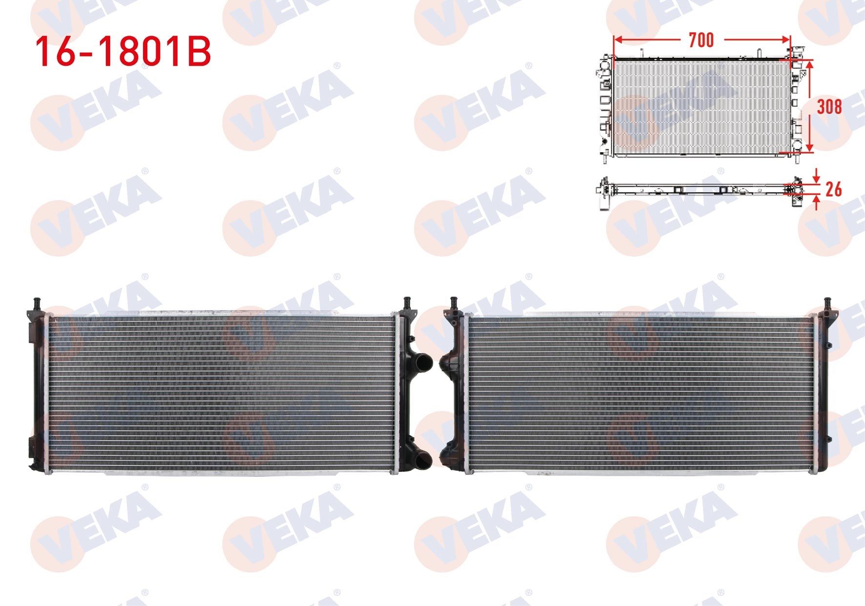 SU RADYATORU BRAZING FIAT DOBLO 1.3 MJT - 1.9 MJT M-T 2001-2010 - 16-1801B
